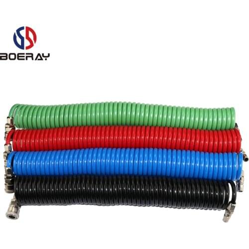 1PCS 29.5 FT by 1/4-Inch Recoil Air Hose, Air Compressor Hose With Swivel Fast adapter Ends And Bend Restrictor Fittings