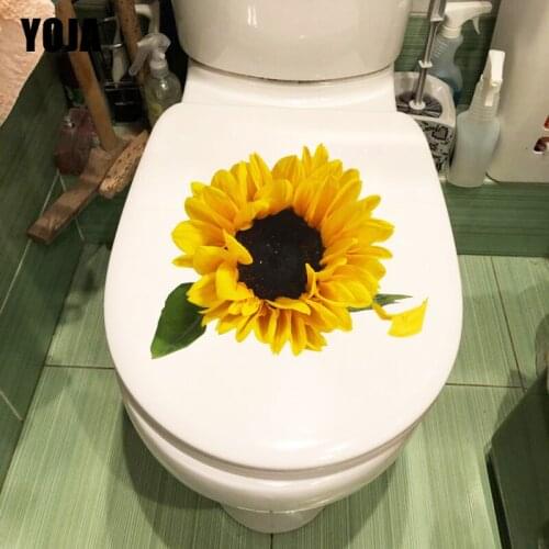 YOJA 23CM×18.8CM Beautiful Sunflower Home Decoration Accessories Wall Stickers WC Toilet Decals T1-2637