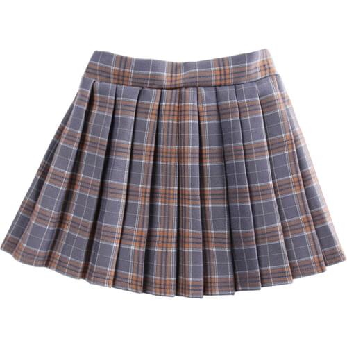 Girls Skirts Plaid for Kids Mini Vestido Gray Shool Sweet Women Skirt Kids Clothes for 2 3 4 6 8 10 12 Year Old OKS194006
