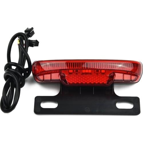 36-60V Red Led Ebike Rear Light Tail Light SM Connector Safety Warning Taillight Rear Lamp For Electric Bicycle Accessory