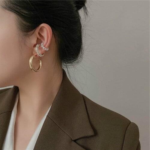 Korean Suit Without Pierced Pearl Clip Earrings Female Temperament Arrangement Earring Student Patry Jewelry for Women Gifts