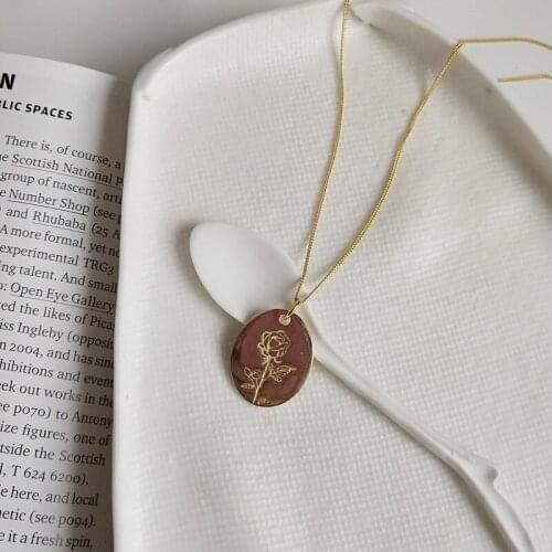 WTLTC 925 Sterling Sliver Rose Medallion Necklace for Women Custom Disc Pendant Necklaces Chic Layered Choker Feminists Jewelry