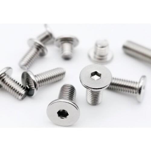 10/50pcs CM M2 M2.5 M3 M4 M5 M6 304 stainless steel Hex Hexagon Socket Ultra Thin Super Low Flat Wafer Head Allen Cap Screw Bolt