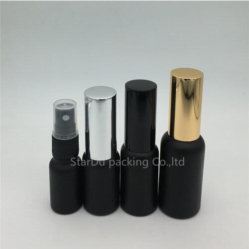 10ml 15ml 20ml 30ml 50ml 100ml black Frosted glass bottles with aluminum sprayer, 100cc Essential Oil Spray perfume bottle