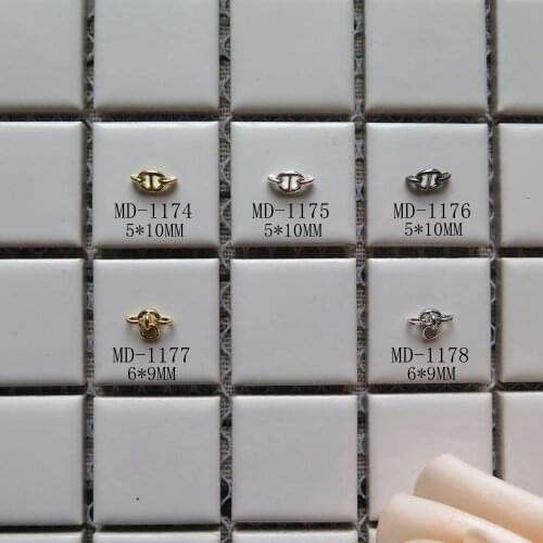 10pcs/bag Different Metal 3D Charms Gold and Silver Pig Nose Ring Shape MD1174-1178