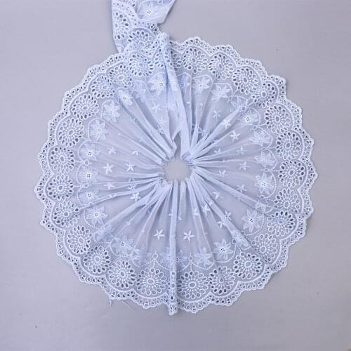 2Yards pink Purple Handmade DIY Clothing Accessories Floral Hollow out Embroidery Lace Fabric Curtains Sofa Lace Trim 20cm Width