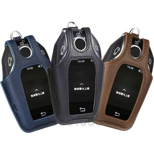 20x Genuine leather Key Case For BMW 2017 2018 7 Series Display Key bag for BMW 740li 750li key case touch screen Key Cover