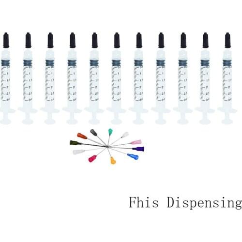3ml Syringes with Plastic 1.5 Inch Mixed Size Blunt Tip Fill Dispensing Needle Pack of 11