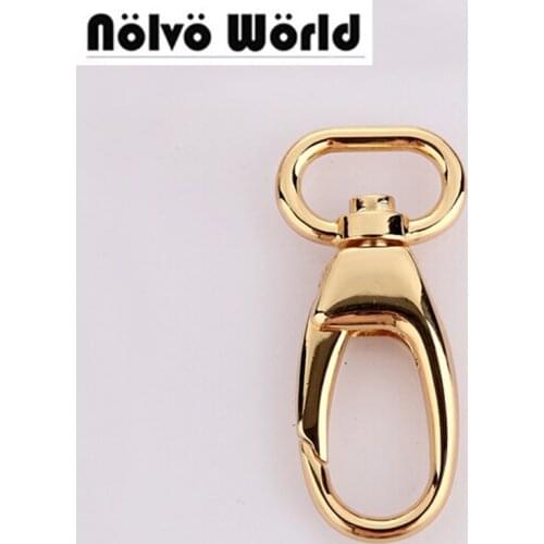 30pcs 4.2mm line 2cm 3/4 inch real gold top quality Powerful swivel snap hook lock for fashion leather goods metal