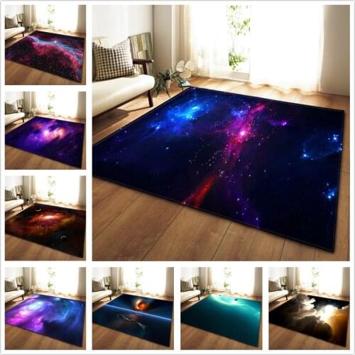 3D Galaxy Space Stars Carpets Living Room Decoration Bedroom Parlor Tea Table Area Rug Mat Soft Flannel Large Rug and Carpet