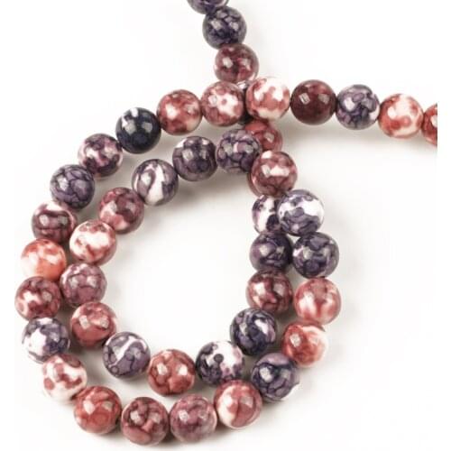 Wholesale 8mm Natural Beads Stone Green White Colorful Rain Flower Jaspers for Jewelry Making Accessories Necklace Bracelet DIY