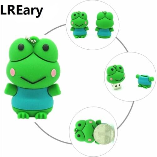 Cartoon Silicone Frog USB Flash Drive Pen Drive Pendrive Memory Stick 4GB 8GB 16GB 32GB USB 2.0 U Disk storage device