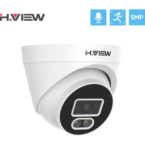 H.View 5Mp Ip Camera Poe Ai Face Detection Cctv Security Cameras Dome Waterproof Audio Video Surveillance For Nvr System Onvif