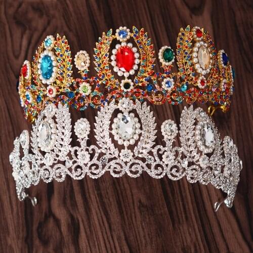 HIMSTORY Magnificent Crystal Bridal Tiaras with Olive Branch Wedding Crown for Bride Wedding Pageant hair Accessories
