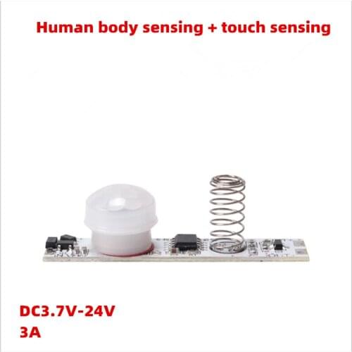 5v12v24 touch + infrared body induction circuit board wardrobe light light control induction switch control board drive board