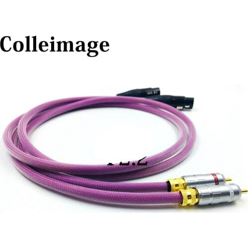 Colleimage HIFI OCC Copper Silver Plated 2RCA to XLR Female Cable RCA plug to LR Female Audio Cable for Amplifier CD DVD player