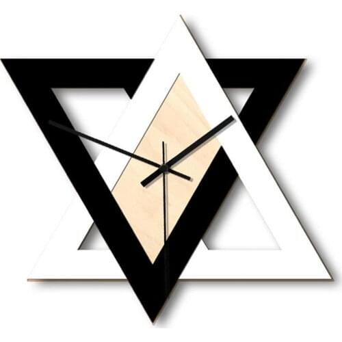 Creative Nordic Personality Black And White Wall Clock Retro Silent Wall Decoration Wall Clock Triangle Wall Clock Living Room