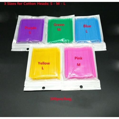 3 Sizes Micro Brushes 100pcs/500pcs Cotton Swab Tattoo Brush Small Pointed Tip Cleaning Cotton Soft Swab Swab Embroidery Sticks