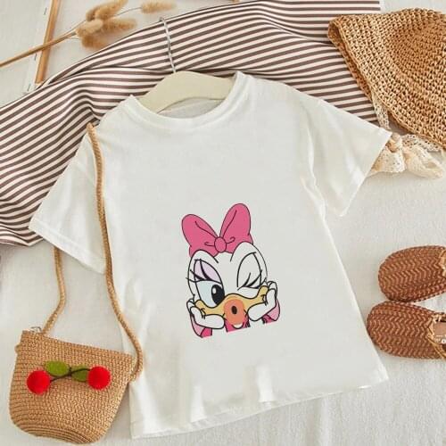 Fashion Summer Disney Daisy Duck Children T-Shirt Short Sleeve Baby Boys Girls T Shirt Tees Kids Tshirt streetwear Dropship