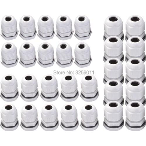 1PCS Cable Gland Nylon PA Waterproof Adjustable 3-50mm Cable Connectors Joints With Gaskets - M32 M36 M40 M50 M63 black