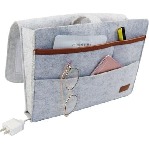2020 New Felt Hanging Sofa Bedside Storage Bag Caddy Pocket Bedroom Phone Book Organizer Travel Storage Bag