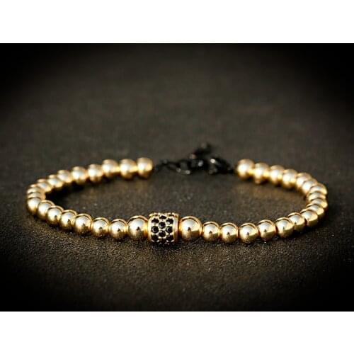 Charm Copper Beads Bracelet Handmade Black CZ Bracelet For Men Women Fashion Accessories Bracelet