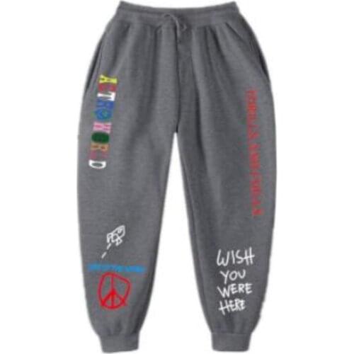 Autumn Winter Fleece Men And Women Brand Sports Pants Trouser ASTROWORLD Casual Pants Couple Joggers Sweatpants