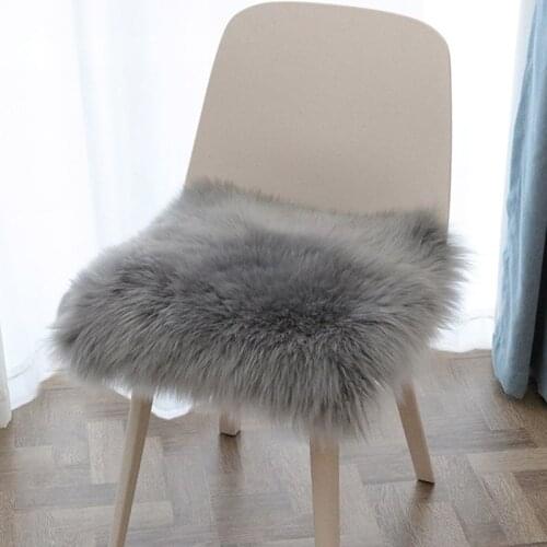 Faux Fur Chair Cushion Square Home Decorated Office Chair Zipper Soft Warm Plush Pillow For Padchair Chairs sofa cushion