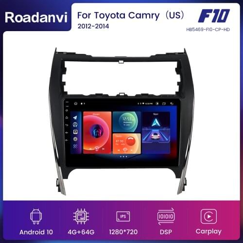 Roadanvi 10.2" HD Scree Car Android 10.0 Radio for Toyota Camry GPS 2012 2013 2014 USA & Mid-east version 1280*720 DSP