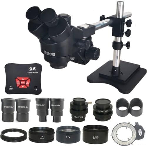 3.5X-180X Simul Focal Trinocular Stereo Microscope USB HD 4K HDMI Microscopio Camera Widefield Eyepiece Phone PCB Repair Tools