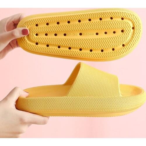 2020 Thick Platform Slippers Women Indoor Bathroom Slipper Soft EVA Anti-slip Home Floor Slides Summer Beach Sandals Footwear