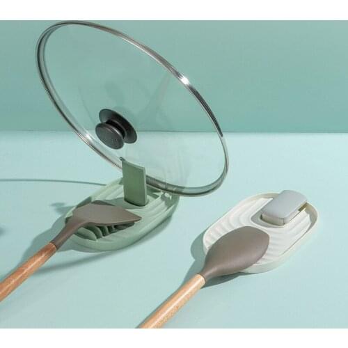 1 Pcs Useful Spoon Pot Lid Shelf Cooking Storage Kitchen Decor Tool Stand Holder Spatula Lid Racks Cocina Cocina Accesorios