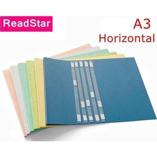 10PCS/LOT A3 Horizonal Thermal binding cover 4-6mm Plain surface paper covers Grain paper binding covers color book covers