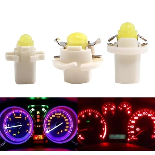 10x T4.7 12mm BASE COB LED Round Car Gauge Auto led Gauge Speedo Dashboard Dash Side Light Bulb Instrument Lights White Blue 12V