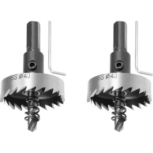 40mm HSS Drill Bit Hole Saw for Stainless Steel Metal Alloy Wood 2 Pcs