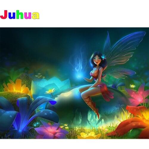 5D Diy Diamond Embroidery fantasy fairy Diamond Embroidery Abstract cartoon elf Full drill Diamond Mosaic Picture Home Decor