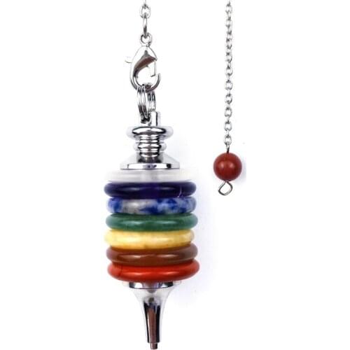 7 Chakra Reiki Healing Crystals Pendulum Energy Point Stone Pendant Jewelry
