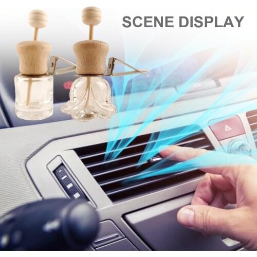 Car Perfume Clip Fragrance Empty Glass Bottle For Essential Oils Diffuser Vent Outlet Ornament Air Freshener Car-styling
