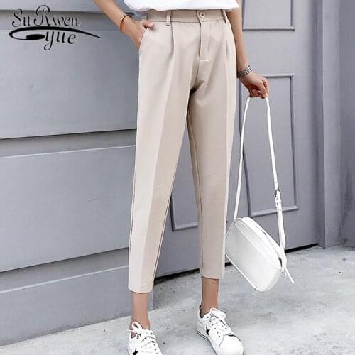Spring Autumn Solid Harem Pants Female Fashion 2021 Women Pants Causal Plus Size Office Lady Work Pants Trousers Women 5093 50