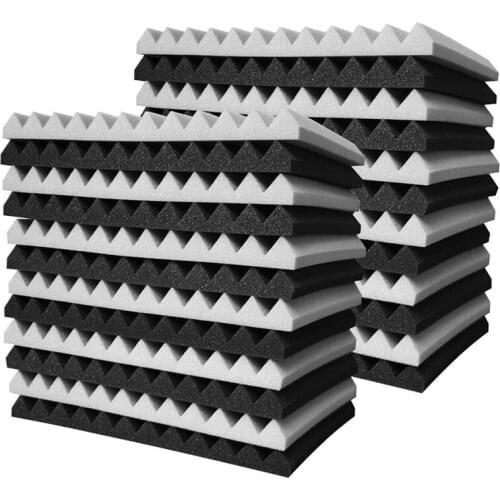 New 24 Pcs Acoustic Foam Board,Studio Wedge Tile,Acoustic Foam Soundproof Pyramid Studio Treatment Wall Panel 2.5X30X30cm