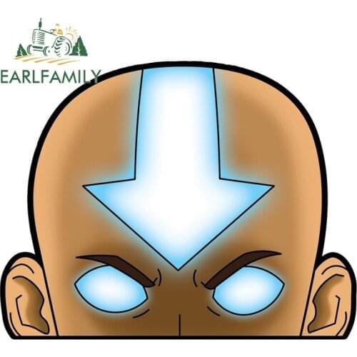 EARLFAMILY 13cm x 10.2cm For Aang In Avatar State Peeker Car Stickers Window Fine Decal Cartoon Graffiti Sticker Decoration