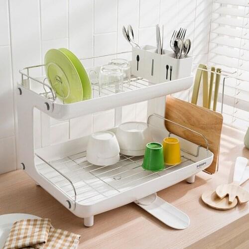 Durable dish drain rack 304 stainless steel dish storage rack convenient and practical