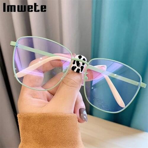 Imwete Women Glasses Retro Lrregular Male Frame Prescription Optical Computer Mobile Phone Protective Eyeglasses Frames