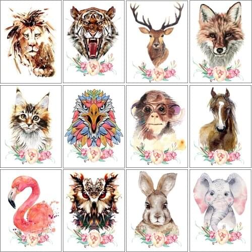 Full Square/Round 5D Diy Diamond Painting Animal Lion Panda Rabbit Flamingo Diamond Embroidery Cross Stitch Diamond Mosaic Decor