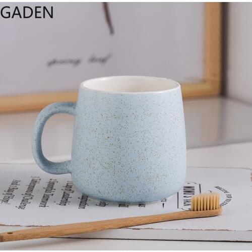 Ceramic Mug Matte Color Glaze Coffee Cup Home Furnishing Water Cup Couple 450ml Toothbrush Cup Bathroom Decoration Accessories