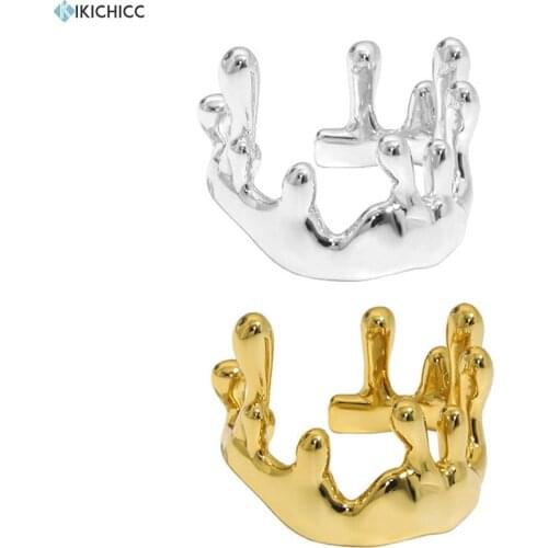 KIKICHICC 925 Sterling Silver Gold Pure Queen Open Bangle Resizable Rings Adjustable Women Fashion Jewelry Fine Party Jewels
