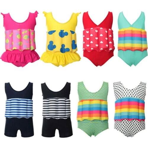 Baby Buoyant Swimwear Girl Quick-drying One-piece Buoyancy Swimsuit High Elasticity Pool Float Kid Learning Swimming Clothes New