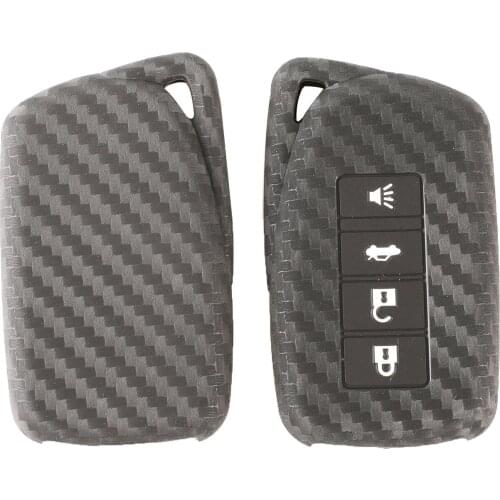 Kutery 10PCS For Lexus IS ES NX RX GS LX RC Protecor 4 Buttons Carbon Fiber Silicone Remote Car Key Case Cover Replacement