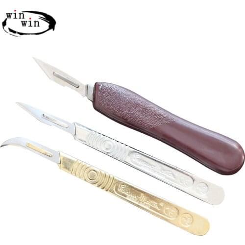 Stainless Steel Surgery Handle Blade Knife Handle Mobile Phone Maintenance Tools Wallpaper Blade for Biology Lab Anatomy Sculpt