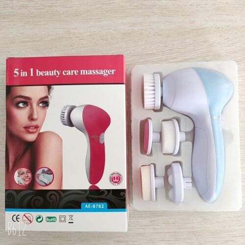 Face Massager 5 in 1 Electric Wash Face Machine Facial Pore Cleaner Body Cleansing Massage Mini Skin Beauty Massager Brush